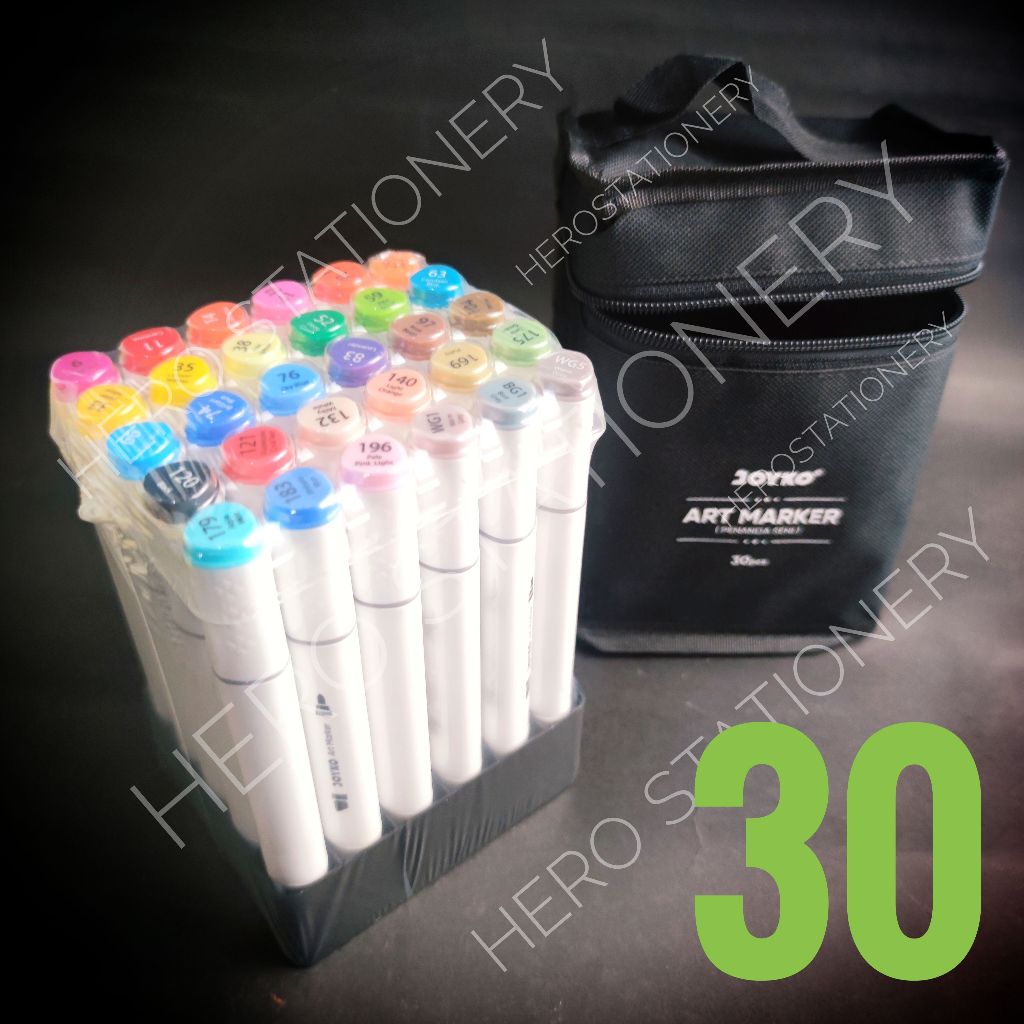 

Spidol art marker dual tip joyko set 30 warna ARMK-66-30