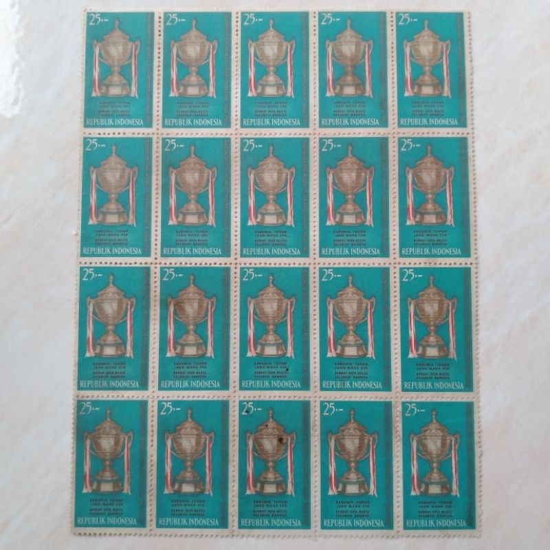 

Perangko Prangko Kuno Thomas Cup 1964 Rp 25 Blok 20 Pcs - YN1210