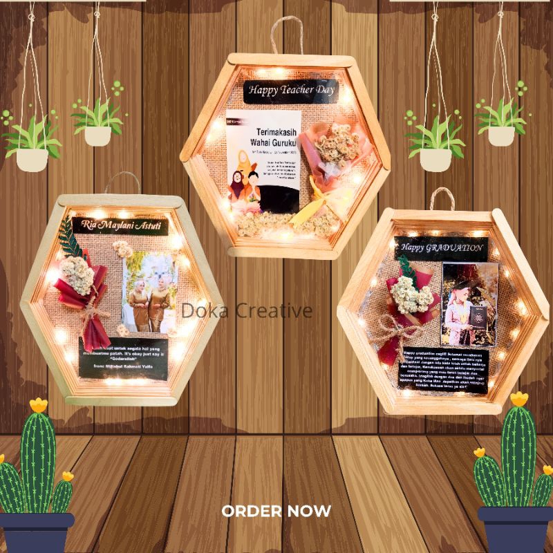 Kado Ulang Tahun Cewek Cowok Wisuda Anniversary Bingkai Foto 3 Dimensi