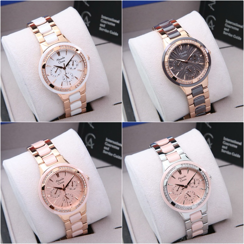 FREE BATRAI JAM TANGAN WANITA ALEXANDRE CHRISTIE AC 2299 / AC2299 / AC 2B16 / AC 2A70 CERAMIC ORIGIN