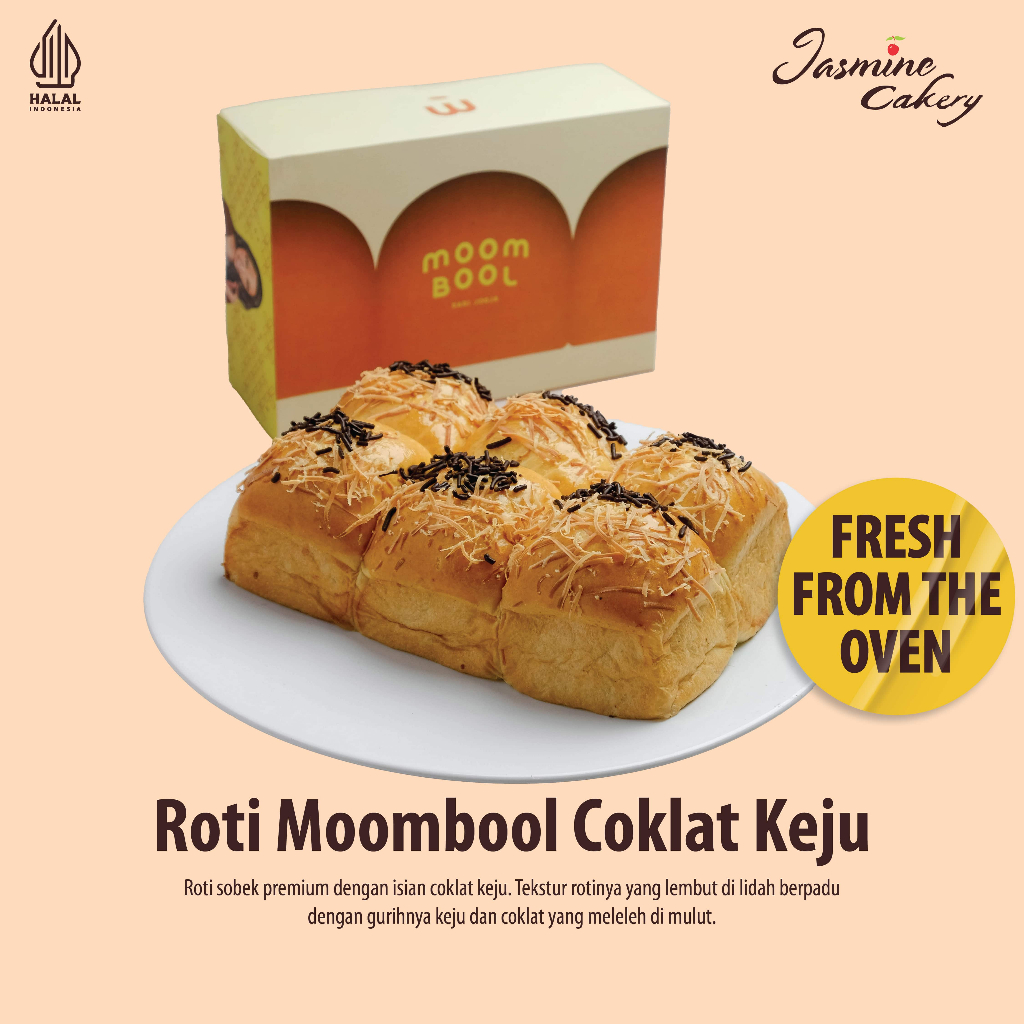 

Roti Moombool Rasa Coklat Keju Isi 6 Pcs