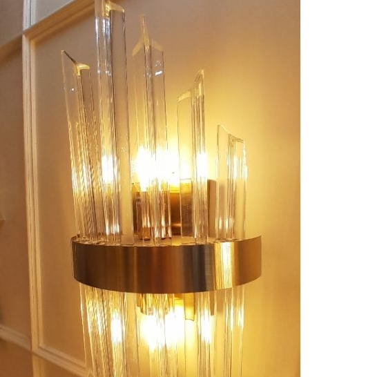 WALL LAMP/ Lampu Dinding Gold Kaca Crystal / Lampu dinding Model Gelas Kaca / lampu Corridor Hotel /
