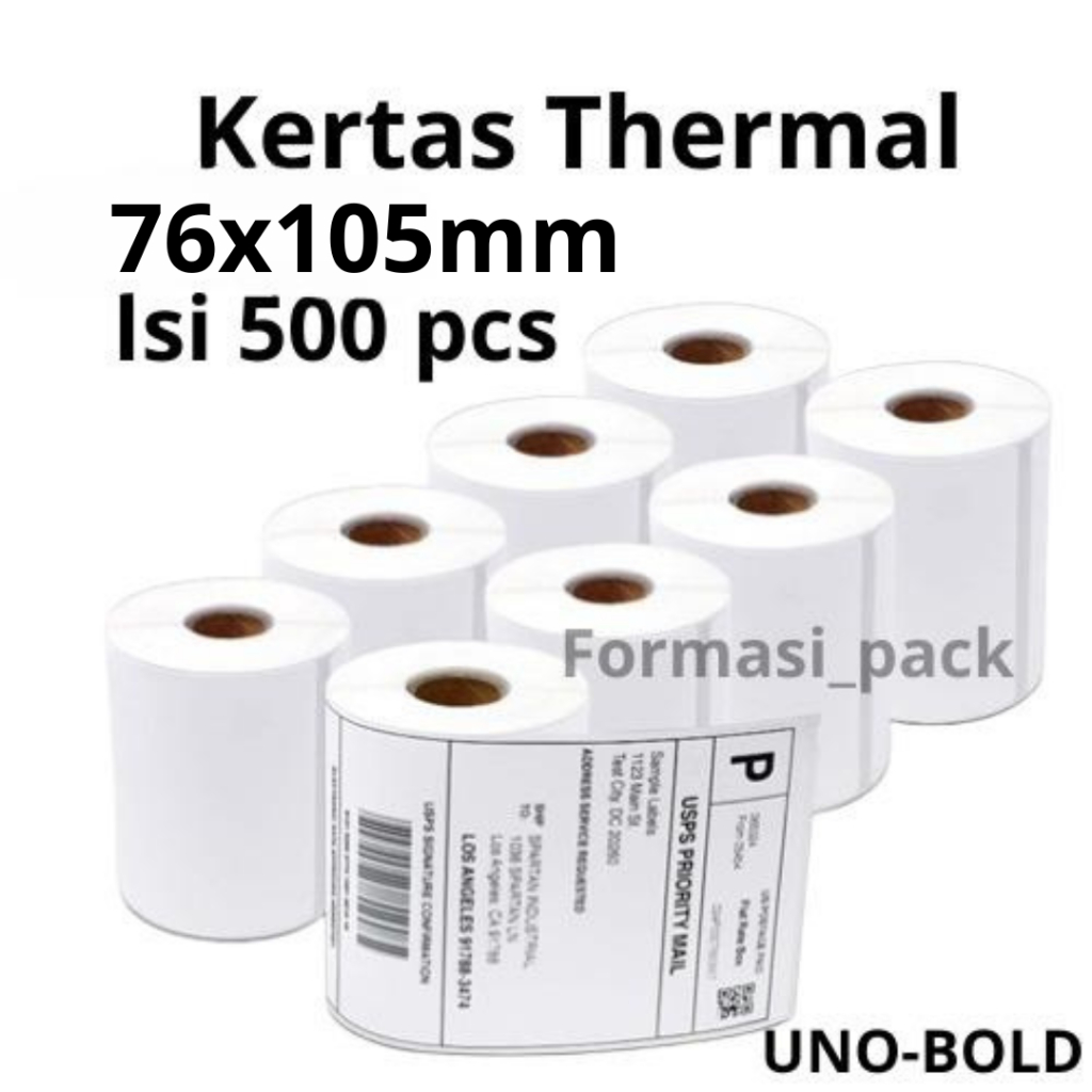 

RB LABEL STICKER THERMAL 76 x 100 mm Isi 500 Pcs STICKER DIRECT THERMAL 76x100 Isi 500 Pcs