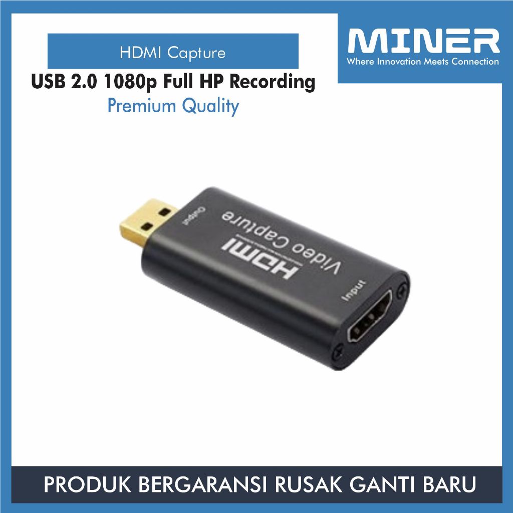 MINER HDMI Video Capture USB 2.0 1080p Full HP Recording Kualitas Premium