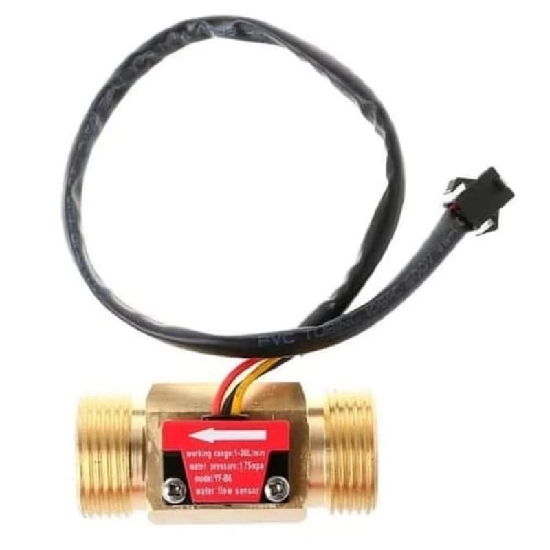 Flow Sensor Kuningan G3/4 Aliran Air 3/4" in YF-B6 1-30L/min Water Flow Sensor Brass (YF-B6) Pom Min