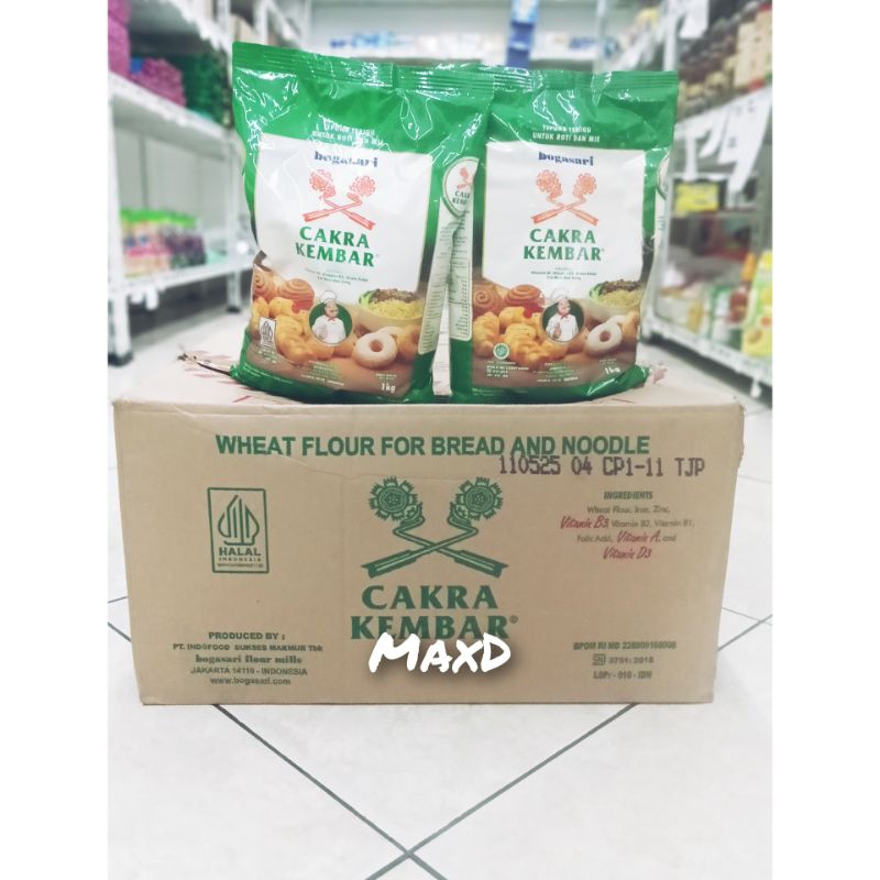 

Tepung Terigu Cakra Kembar Premium 1kg×12 Pcs 1 Dus