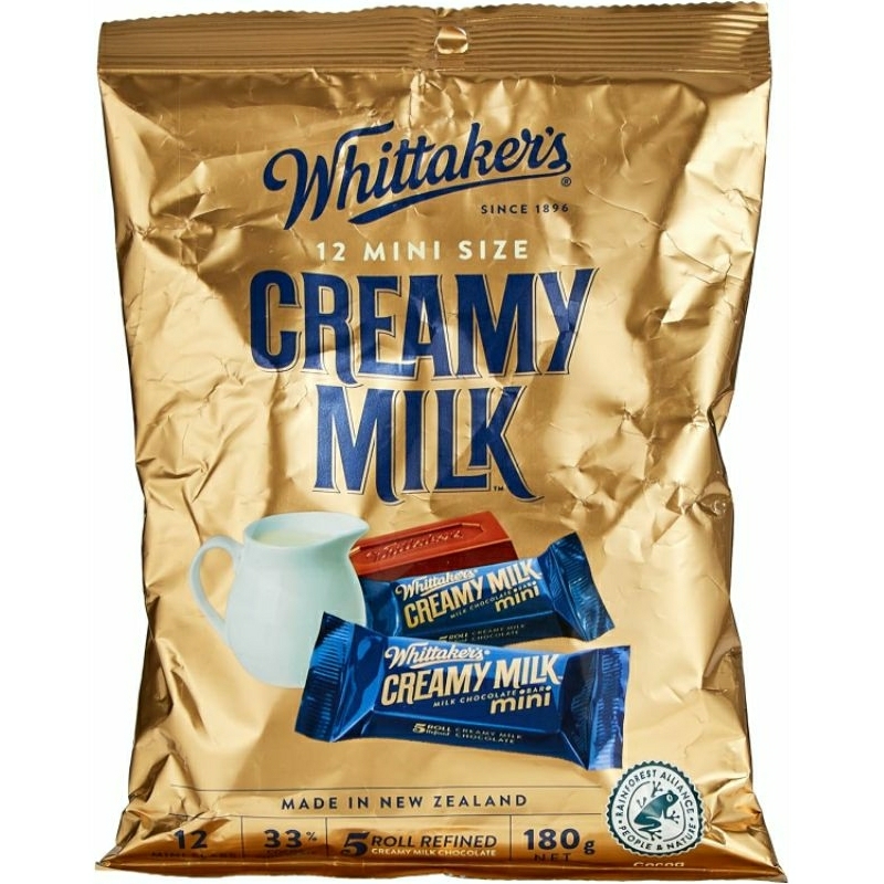 

WHITTAKER'S Creamy Milk Chocolate 12 Mini Size 180g