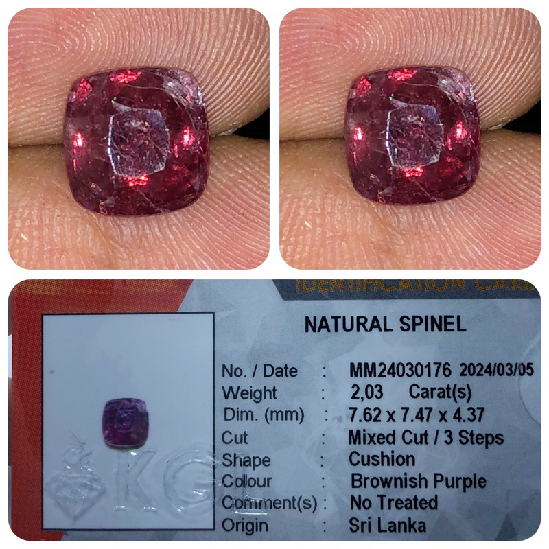 Natural spinel / batu srilanka KGL lab