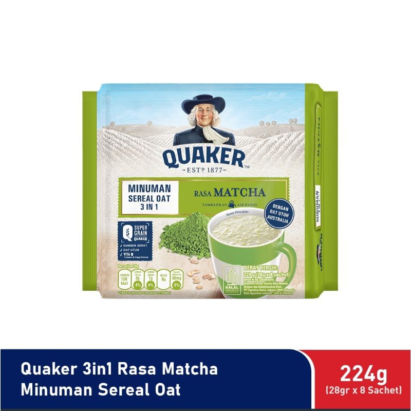 

Quaker 3in1 Matcha 8 Sachet - Sereal Oat