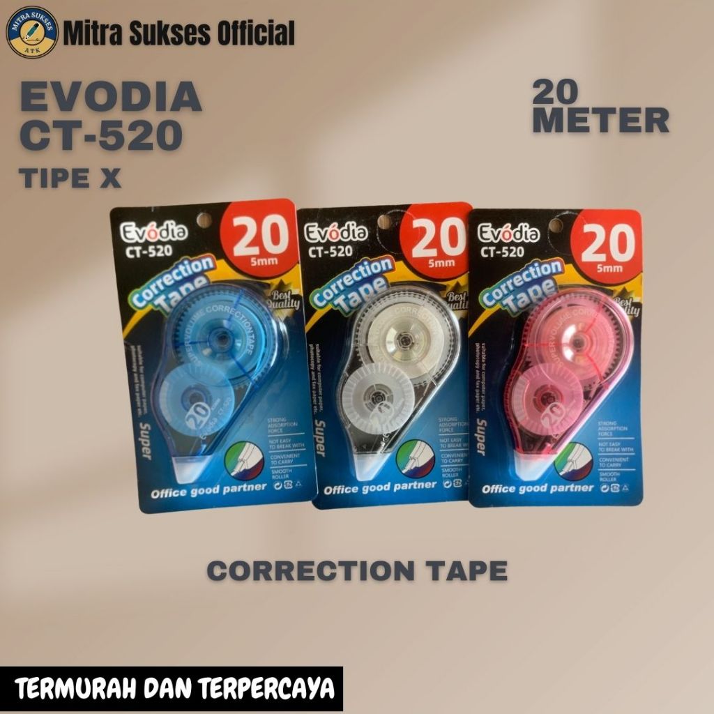 

TIPE-X ROLL/CORRECTION TAPE BESAR EVODIA 20 METER & JOYKO 21 METER