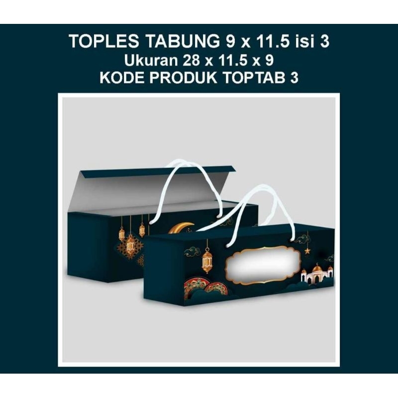 

box kue kering / dus cookies 3 toples tabung