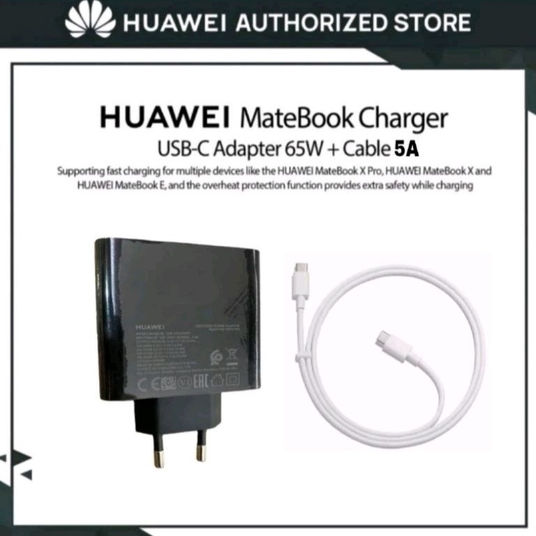 ART Q62I HUAWEI Charger Laptop 65WKabel C to C 5A Original