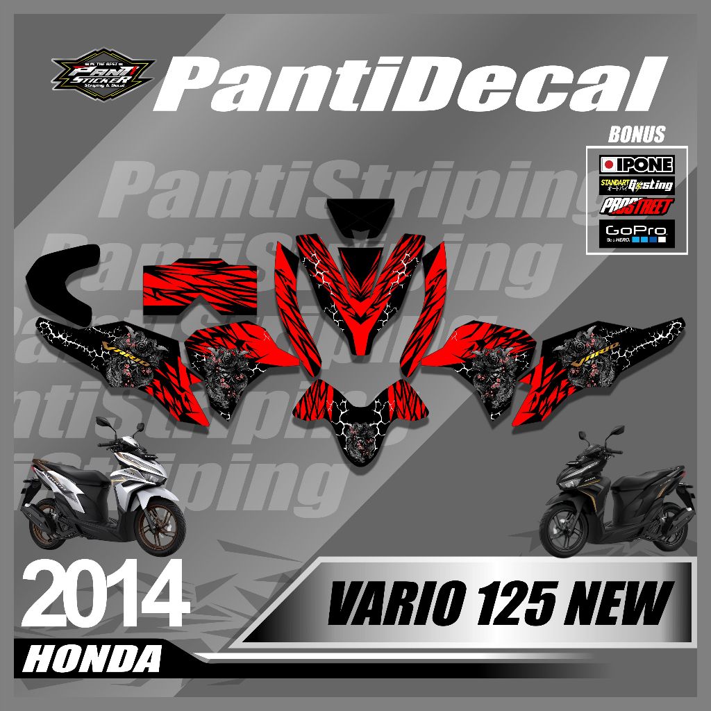 Sticker Decal motor Vario 125 New 2023 FULL BODY viral- Stiker Skotlet aksesoris Vario 125 Terbaru D