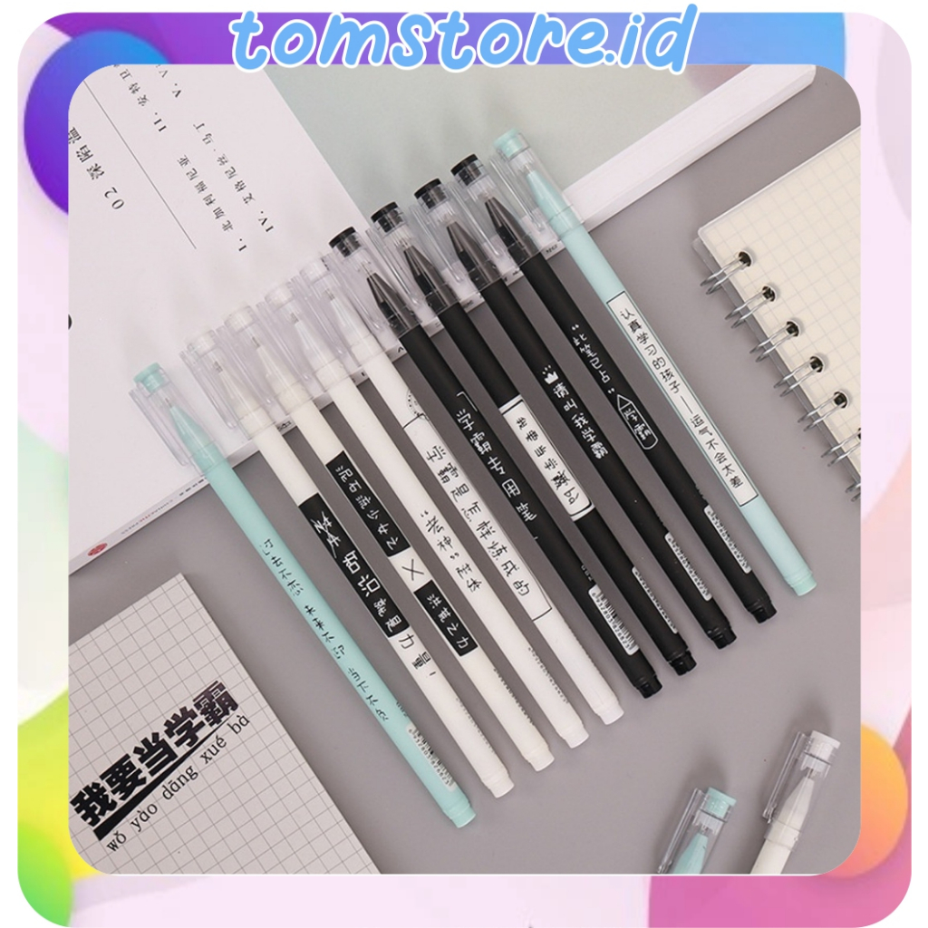 

TOMSTORE.ID Pulpen Aksen Jepang 0.5MM Alat Tulis Kantor dan Sekolah / Pena Gel Tinta Hitam / Pulpen Gel Japanese / Bolpoin Pena Cair S116