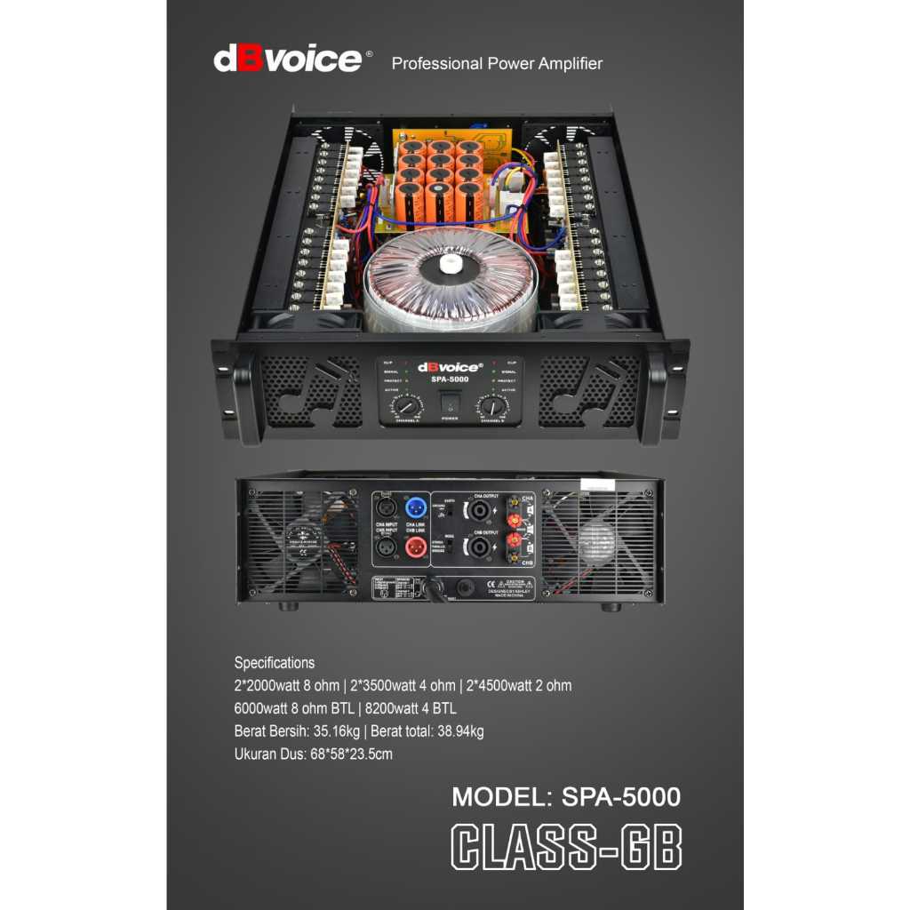 Power Amplifier dBvoice SPA-5000 / SPA5000 Class GB