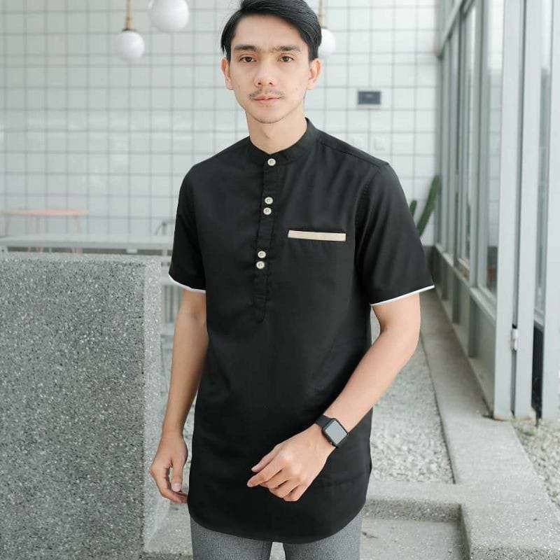 Baju Koko Pria Muslim Terbaru/ Kemeja Muslim Polos Terlaris Bestseller / Kombinasi Batik Eksklusif