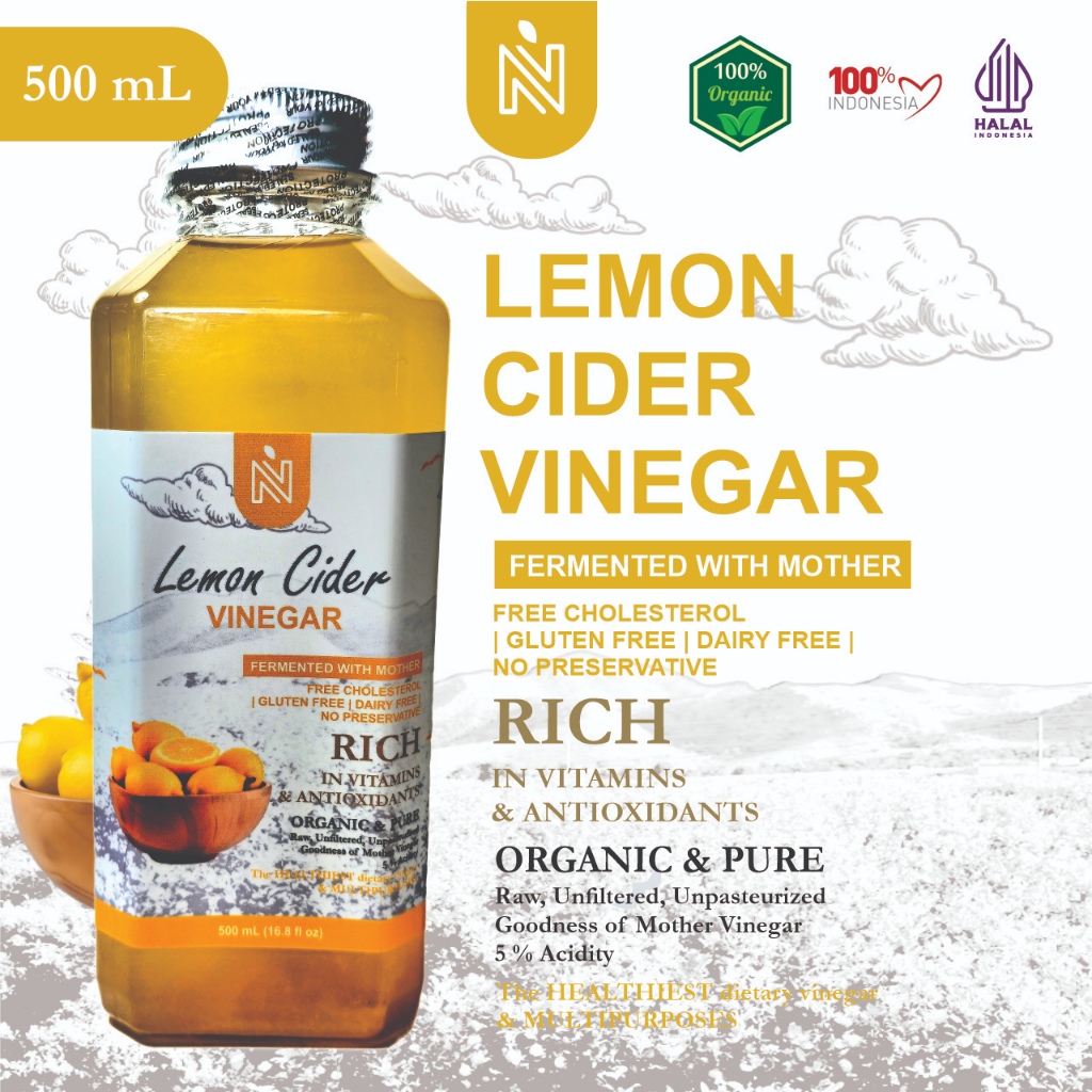 

Lemon Cider Vinegar 500 ml with Mother Endapan / Cuka Lemon Bragg Mother 500 ml