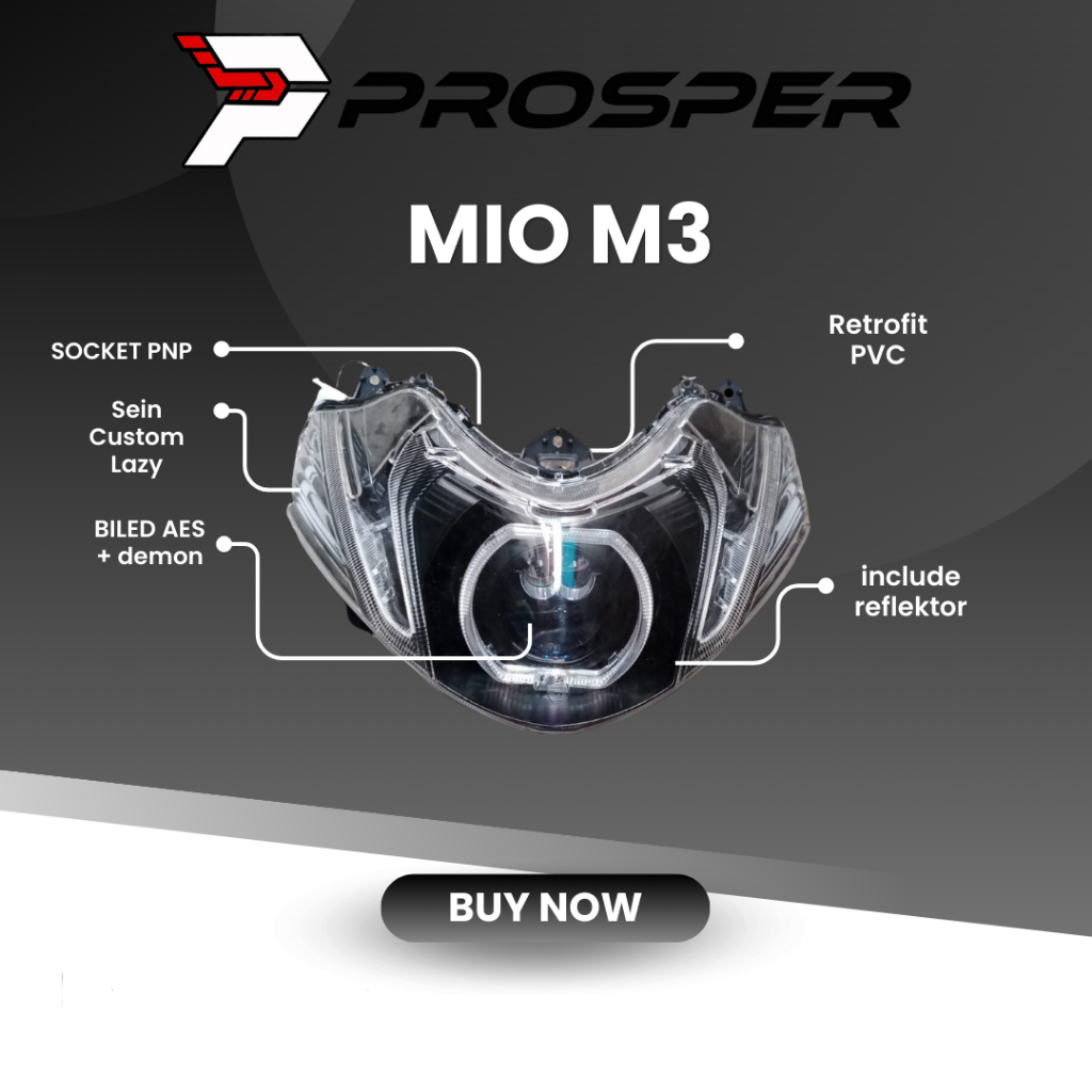 PROJIE HEADLAMP CUSTOM LAMPU BILED 2.5 INCH YAMAHA MIO M3