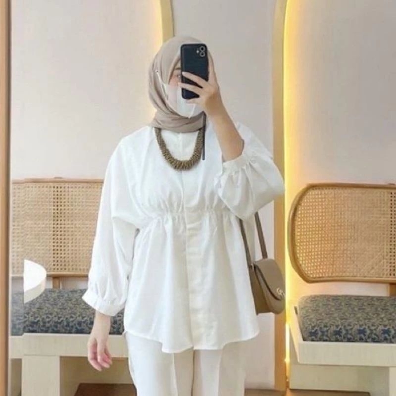 Alya Shirt - Kemeja Wanita Kerut Depan