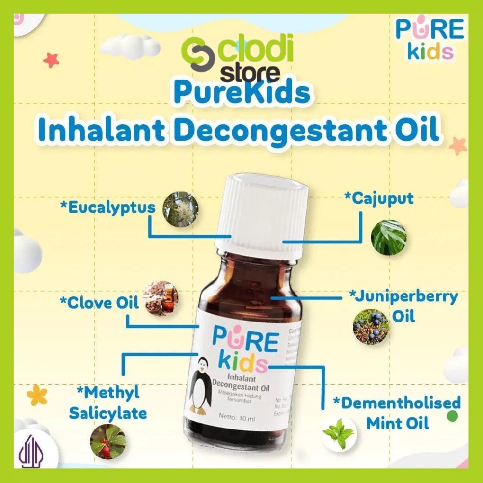 55 SALE Pure kids baby inhalant decongestant oil 1ml untuk batuk pilek anak obat batuk pilek inhalan