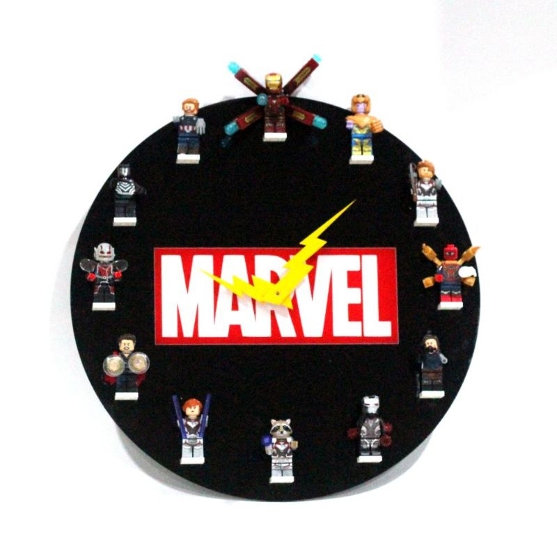 Jam Dinding Display Lego Motif Marvel