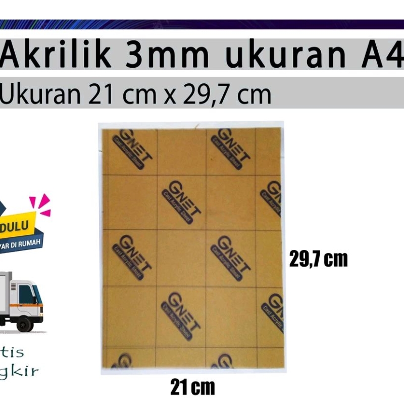 Akrilik / Acrylic / Mika Ukuran A4 3mm