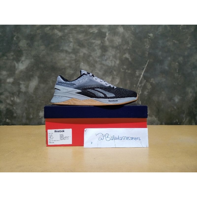 Reebok Nano X3 Cold Grey 3 Core Black Gum Men's Training Shoes Original Resmi - Sepatu Olahraga Pria