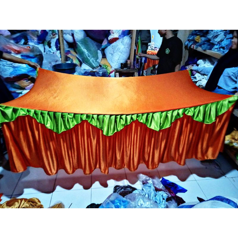 Cover meja poni lebar 50cm x panjang 160cm Full set tanpa ban