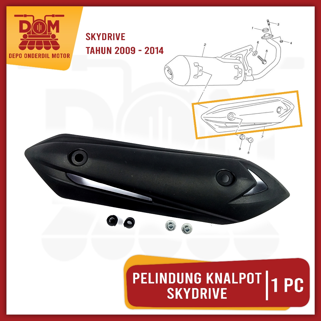 Pelindung Knalpot Skydrive (PSP) Cover Muffler Tutup Penutup Tameng Kenalpot Motor Suzuki Skydrive