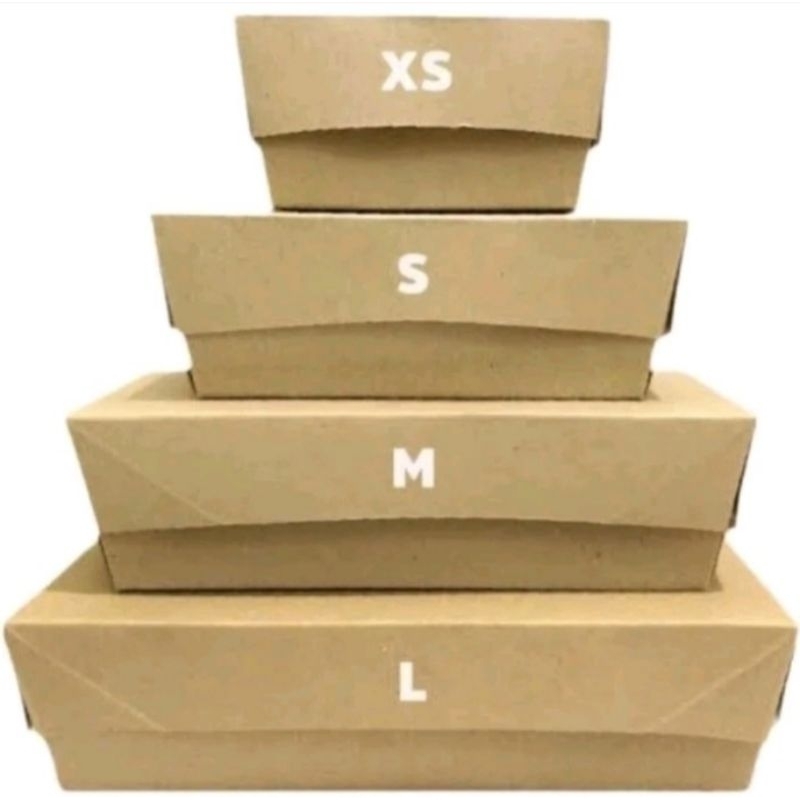 (1 lembar) Lunch Box Kraft laminasi kotak makan kotak nasi kertas coklat