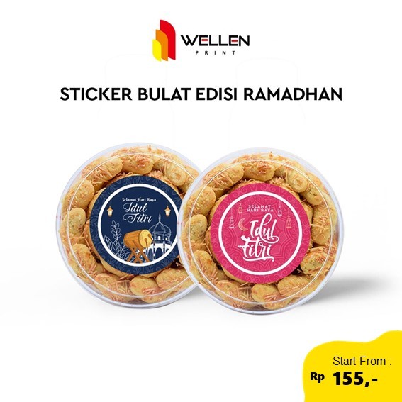 

WELLEN PRINT - Cetak Sticker stoples hampers idul fitri / Print Stiker bulat custom parcel gift kado ucapan lebaran