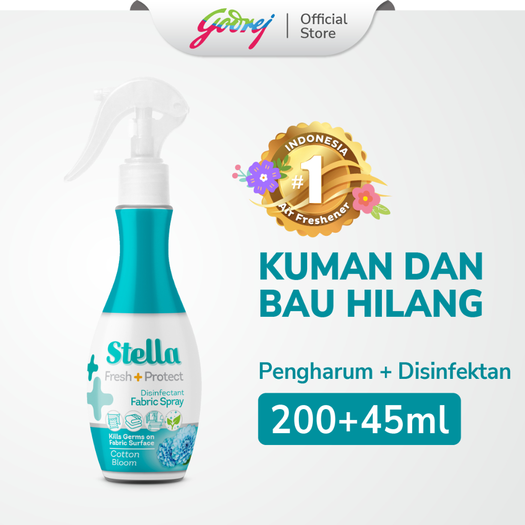 Stella Fabric Spray Cotton Bloom 200 + 45 ml - Disinfektan Pengharum Kain