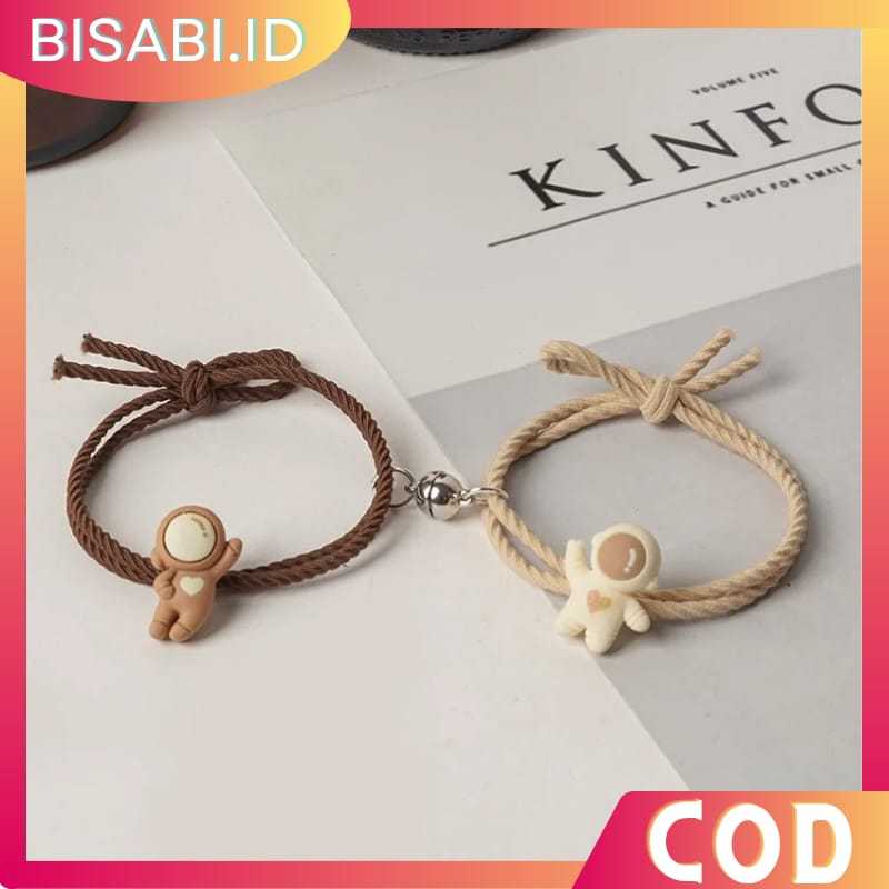 COD Gelang Astronot 2Pcs Couple Dengan Magnet Pasangan Sahabat Bestie Pria & Wanita
