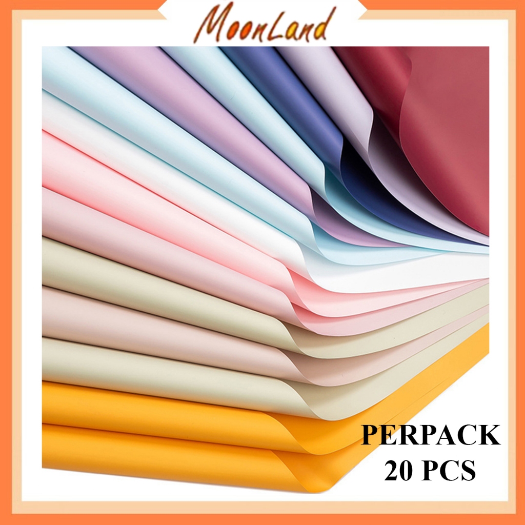 

20 LEMBAR KERTAS BUNGA SOLID COLOR CELLOPHANE PAPER FLOWER WRAP TERMURAH KB6120