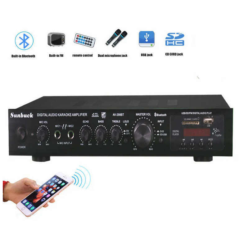 Bluetooth Audio Amplifier Karaoke Support Coaxial Optical
