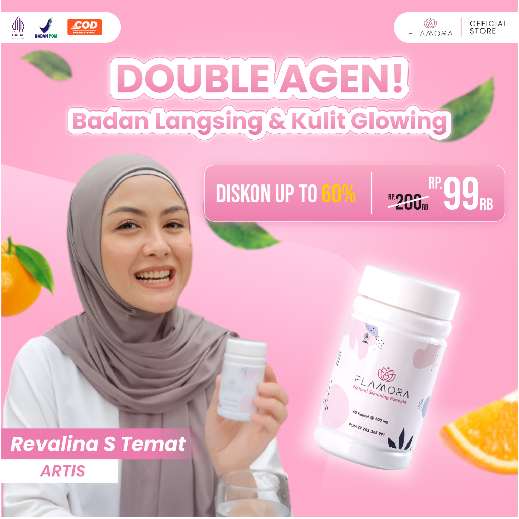 Flamora Slimming Kapsul Pelangsing Badan | Perlancar Proses Pencernaan | Bantu Turunkan Berat Badan