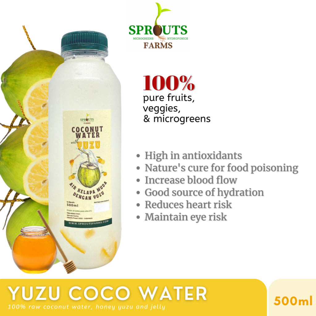 

Sprouts Farms 100% Raw Coconut Water Yuzu with Jelly 500ml