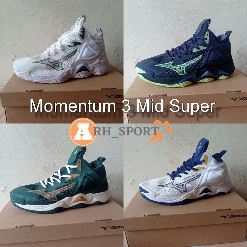 Mizuno momentum 3 Mid super/sepatu mizuno terbaru/sepatu volly pria wanita/sepatu voli cewek terbaru