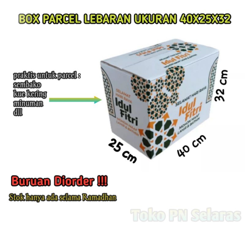

kardus parcel lebaran 40x25x32( isi 5 pcs)