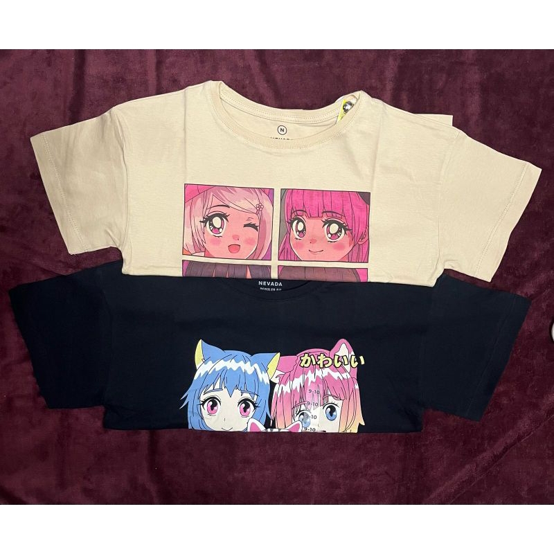 nevada baju kaos anak wanita lengan pendek