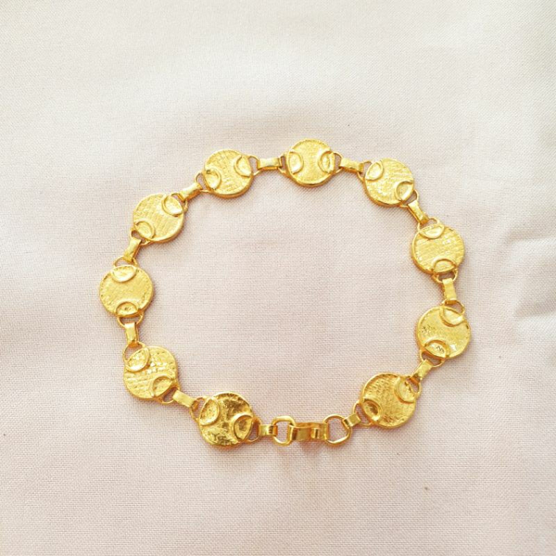 Gelang tangan dewasa koin emas asli kadar 300