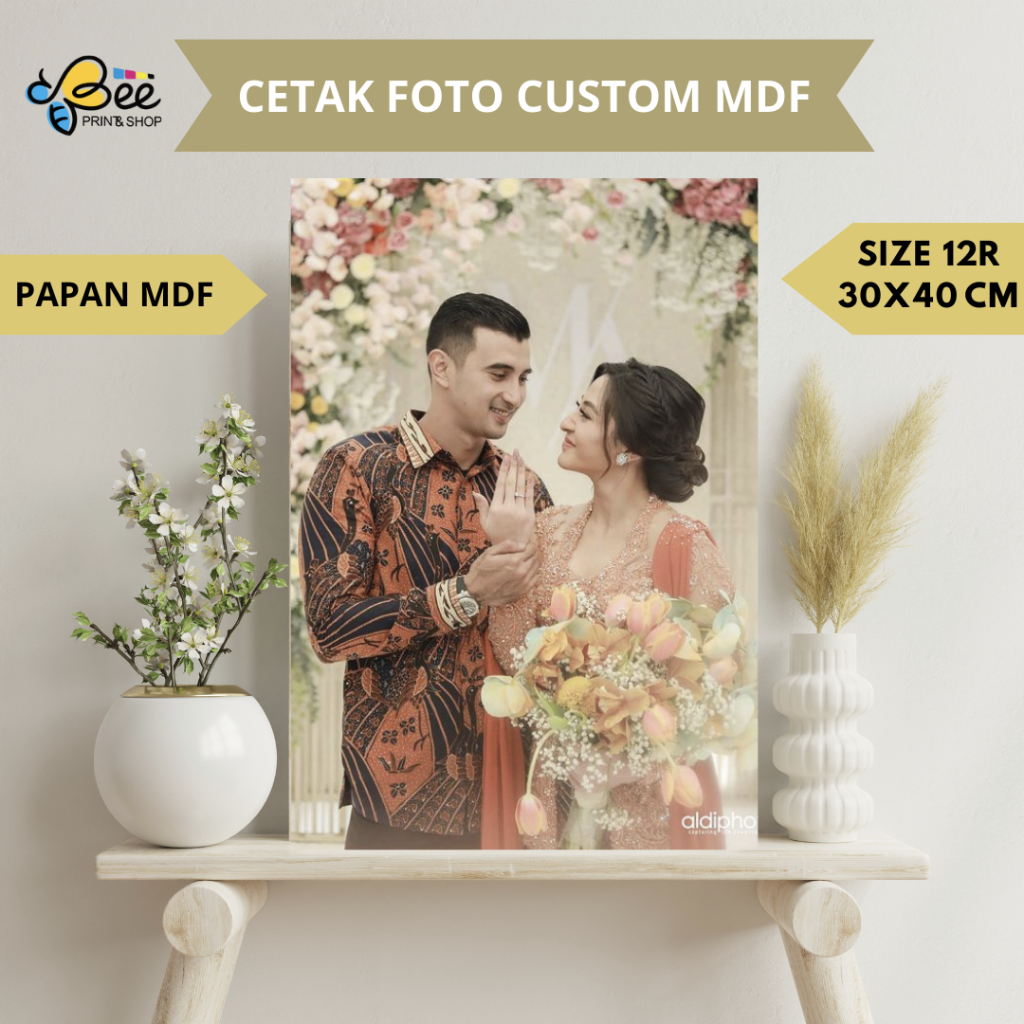CETAK FOTO 12R 30X40 CM + BINGKAI MDF , Cetak Foto Custom , Cetak Foto Bingkai