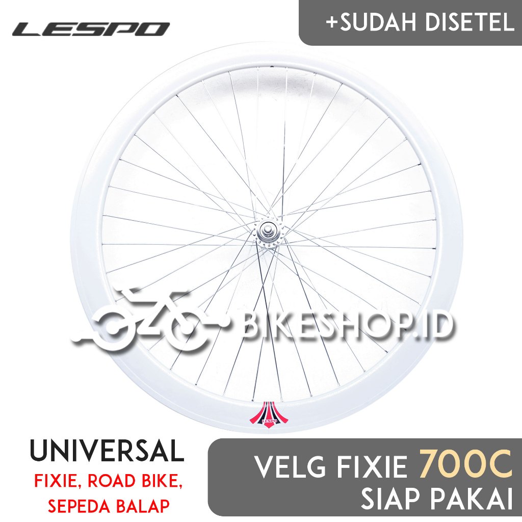 Wheelset Velg Sepeda Uk 700c 5cm Alloy Depan / Belakang Rims Roda Siap Jadi Fixie Balap Road Bike LE