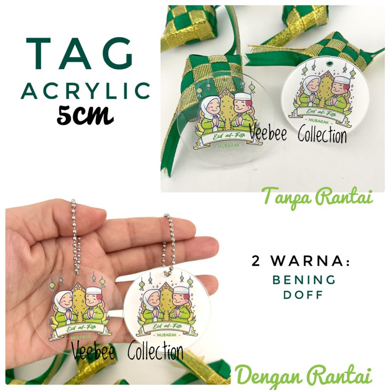 

Tag Acrylic 5cm Lebaran Idul Fitri/ Hangtag Acrilik Ramadhan/ hiasan Hampers