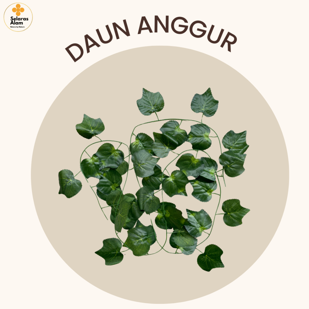 DAUN RAMBAT 2 METER / DAUN RAMBAT SINTETIS / DAUN ANGGUR RAMBAT