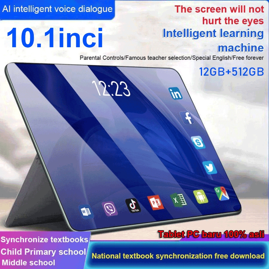 【Bisa COD】Tablet PC Asli Baru 12GB + 512GB Tablet Android 10.1 inch Layar Full Screen Layar Besar Wifi 5G Dual SIM Tablet Untuk Anak Belaja Asli Galaxy Tab Android Baru 8.1inch Murah Tab