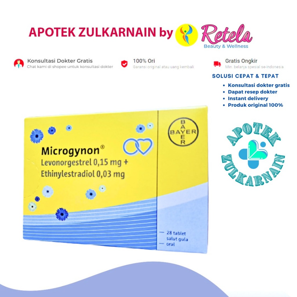 Microgynon (Libi) Blister 28 Tablet Micro Libi Pil Kb Microginon Lingkaran Biru