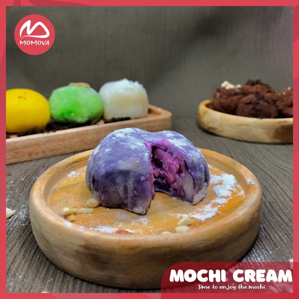 

Mochi Cream Daifuku isi 4 Mochi Isian Krim Taro