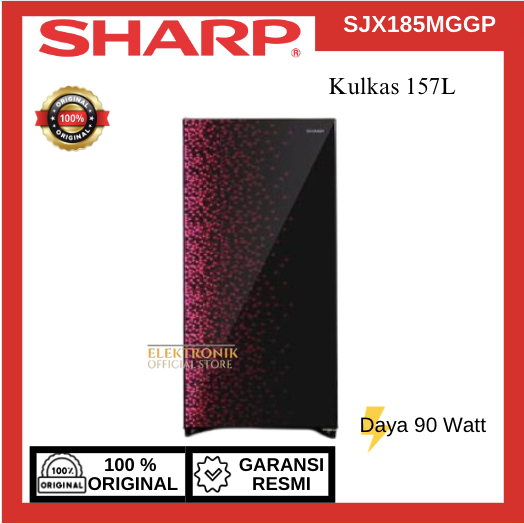 SHARP KULKAS 1 PINTU SJX185MGGR 128L/SJX-185MGGR/SJX 185MGGR/SHARP KULKAS 1 PINTU/SHARP KULKAS LOW W