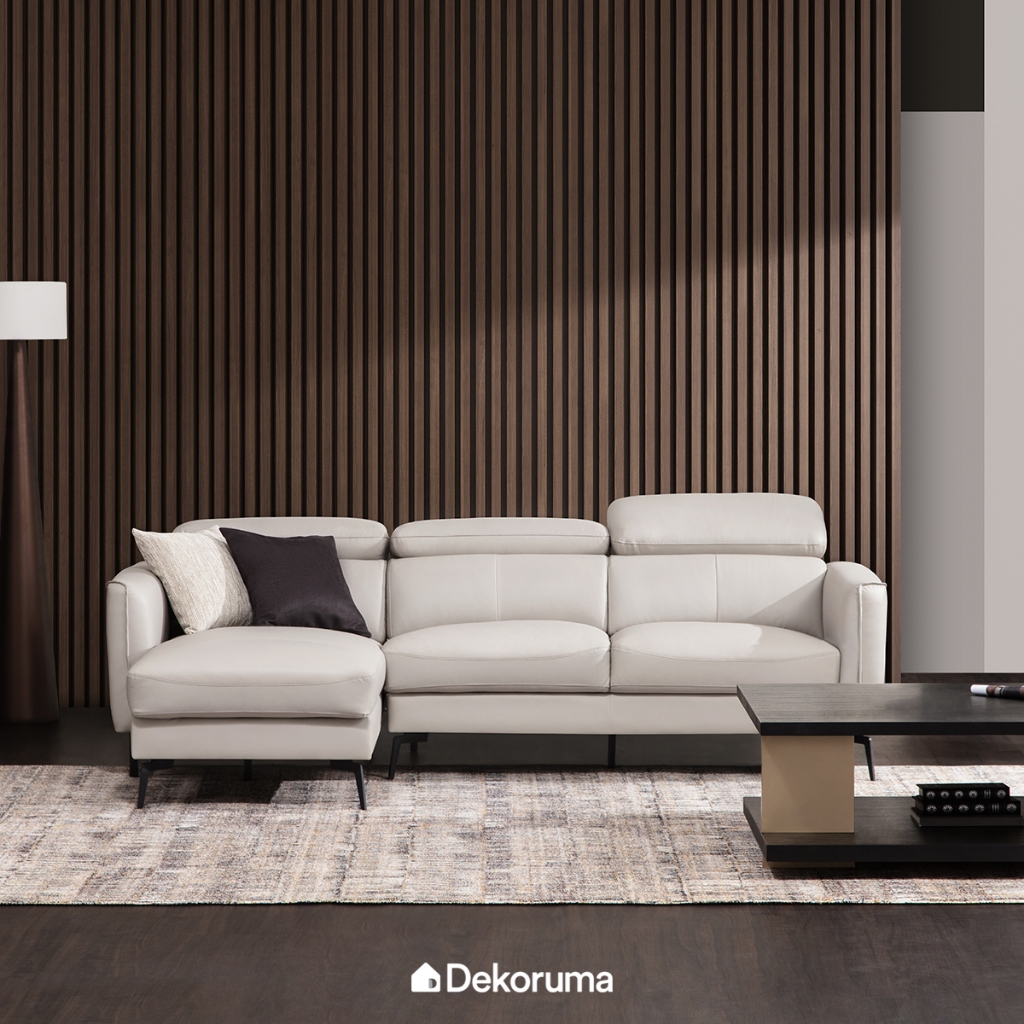 Dekoruma Tenzo CEYLONE Sofa L Kanan - Abu Muda / Sofa Tamu Minimalis